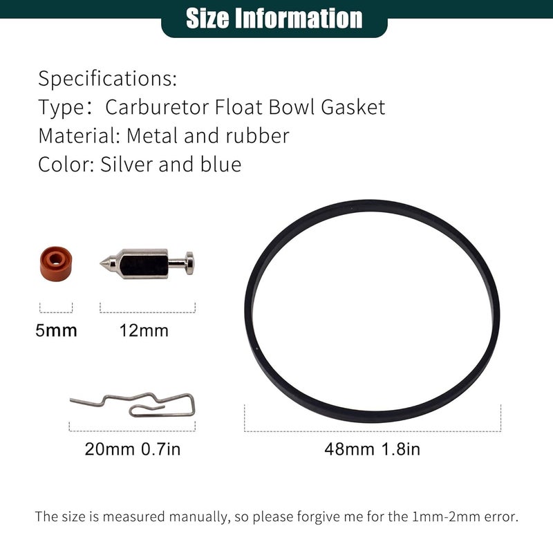 OXCANO 6PCS 631021 Carburetor Needle Seat Bowl Gasket Rebuild Repair Kit Compatible with Tecumseh V40 V50 V60 VM80 H30, Hyundai Sonata 2011-2014, Hyundai Tucson 2011-2014, Kia Optima 2011-2014 - Image 2